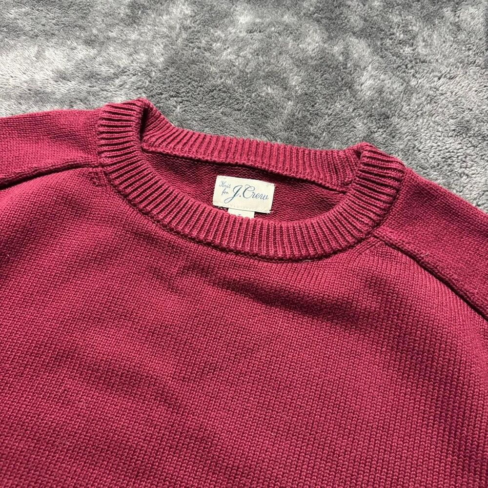 J.Crew Heritage Cotton Sweater Men’s Large Red Crewneck Preppy Knit